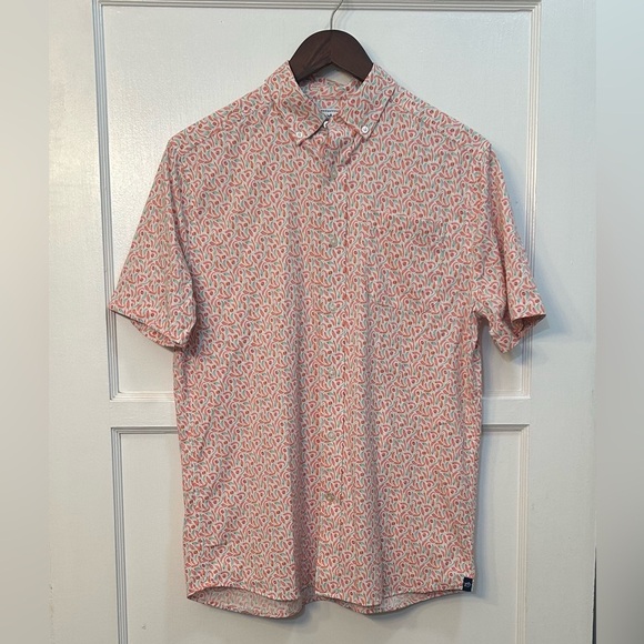 Southern Tide Shirt Men S Intercoastal Red Green Peppers Geometric Stretch - Picture 2 of 8